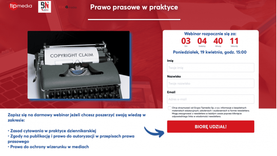 Bezpłatny webinar edukacyjny - "Prawo prasowe w praktyce"