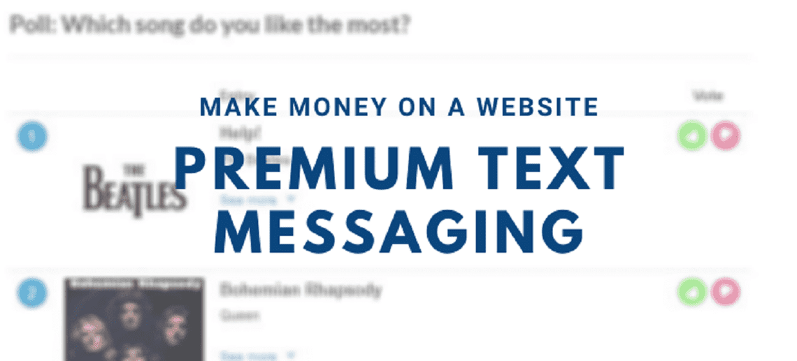 17 Ways to Make Money on a Website | Part 15 - Premium text messaging