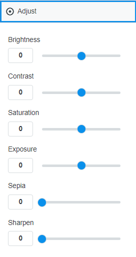 Available Image Adjustment Options