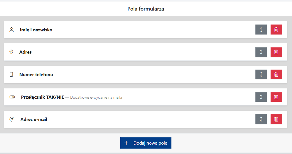 dodawanie kolejnych warunków formularza