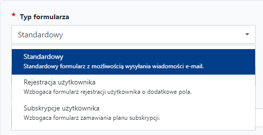 typ formularza