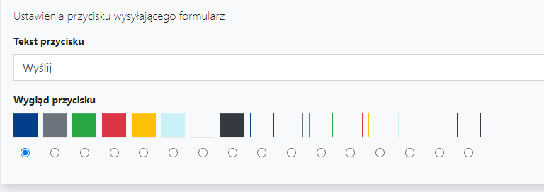 ustawienia przycisku wysyłającego formularz