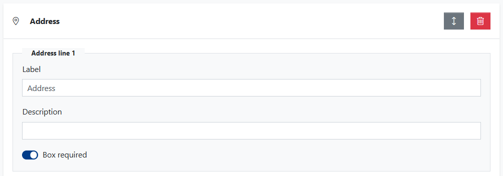 box required for address field in form