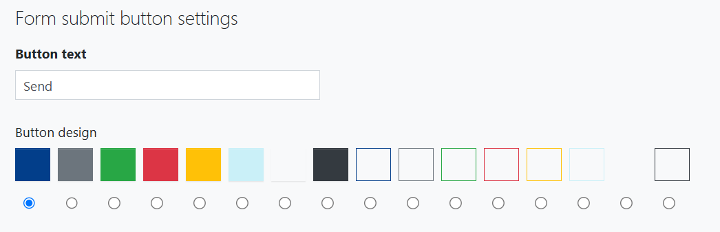 Form submit button settings