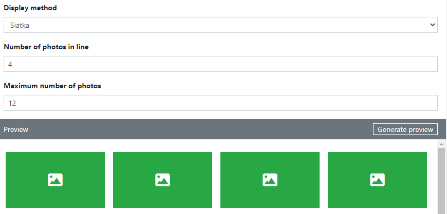 Figure 9. Grid display method settings.