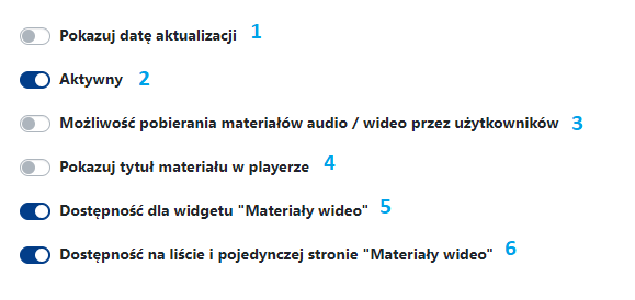 opcje materiał wideo CMS 4media