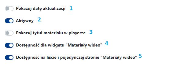 ustawienia materiały YouTube