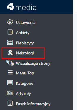 moduł nekrologi w CMS 4media