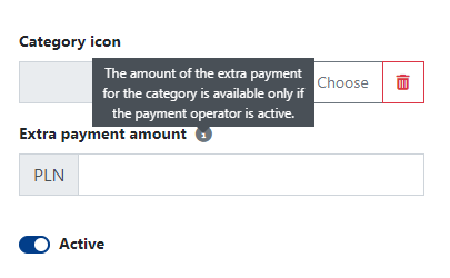 Extra payment amount - allows you to charge an additional fee for publishing  classified in a given category.