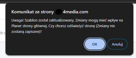 komunikat ze strony