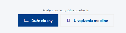 planer strony głównej przełączanie widoków między różne urządzenia