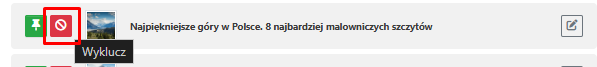 przycisk wyklucz artykuł w widgecie