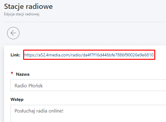 link do stacji radiowej CMS 4media