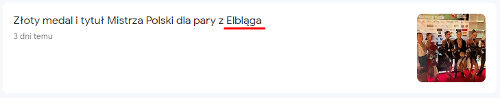 tytuł artykułu z lokalizacją w Google News