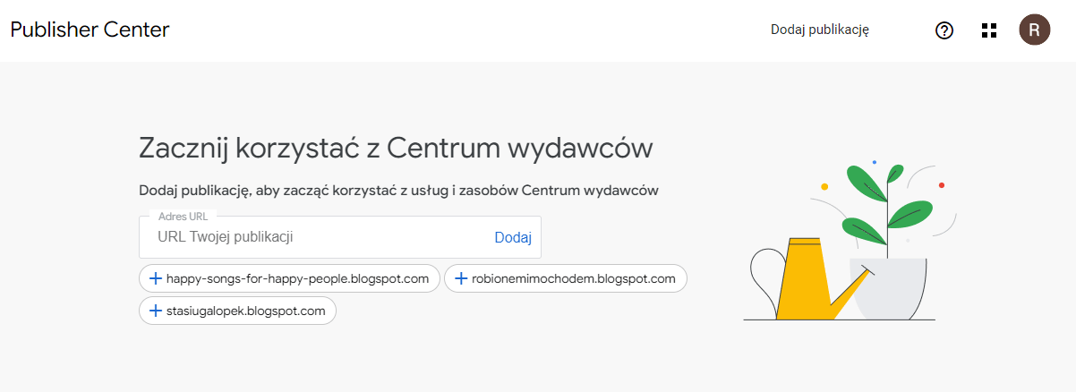 Google Publisher Center - Centrum Wydawców