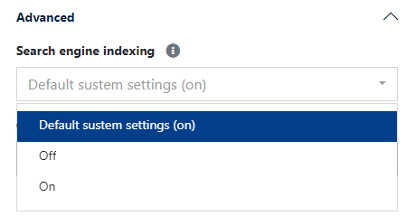 Indexing settings for individual articles, subpages, etc. in CMS 4media