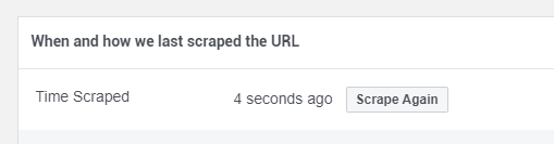 facebook debuger scrape again