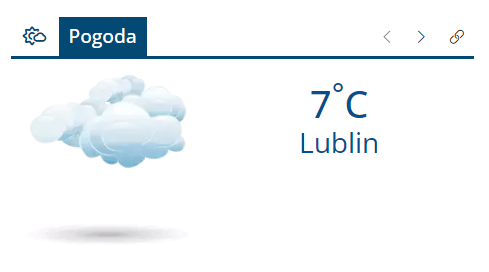 widget pogody - wygląd na portalu