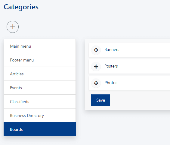 Boards categories