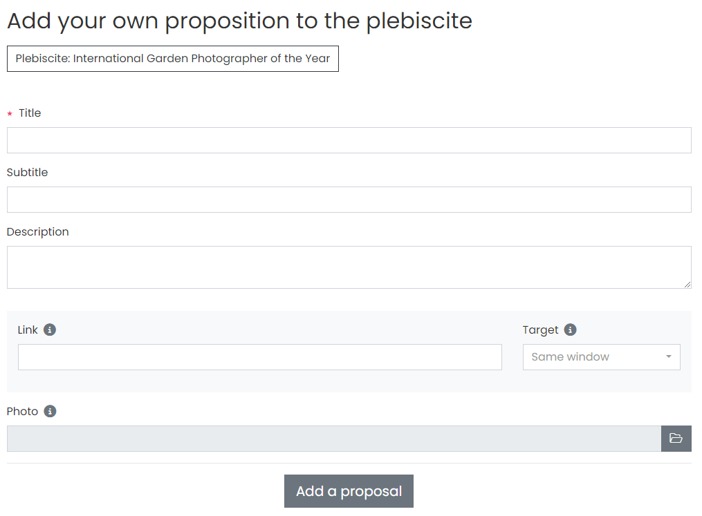 The image upload form for proposals.