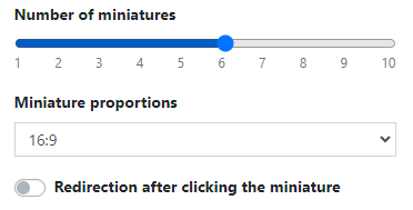 Thumbnail/Miniatures Settings in the Slider Widget