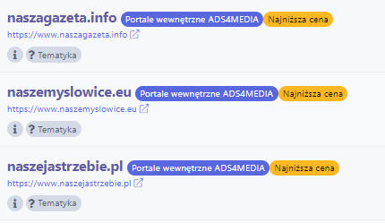 etykiety najniższa cena portale wewnętrzne ads4media