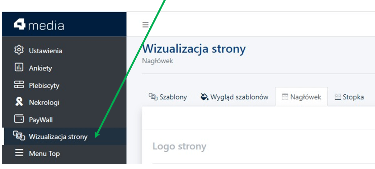 wyróżnienie graficzne modułu w którym administrator pracuje