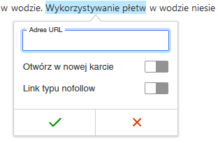 wstawianie url w treści artykułu