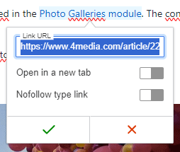 Inserting a Link in Article Content