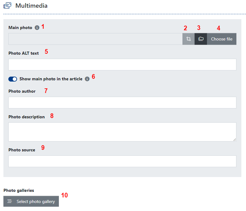 Editing Multimedia in the Article