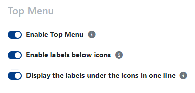 Top Menu View Settings