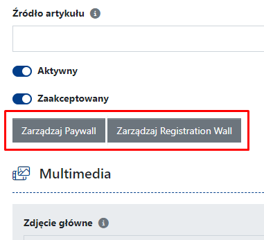 Paywall / Registration Wall w artykułach