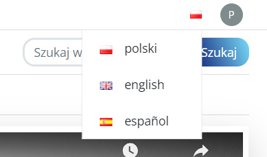 wybór języka portalu w CMS 4media