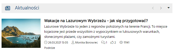 położenie tekstu i zdjęcia w widgecie Obok zdjęcia, po prawej stronie