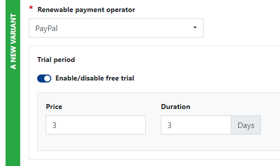 Options for Choosing PayPal as the Payment Operator