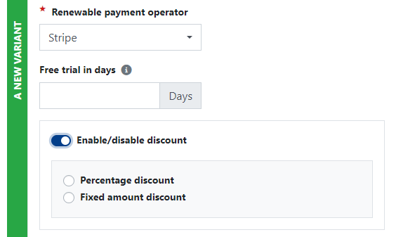 Options for Choosing Stripe as the Payment Operator